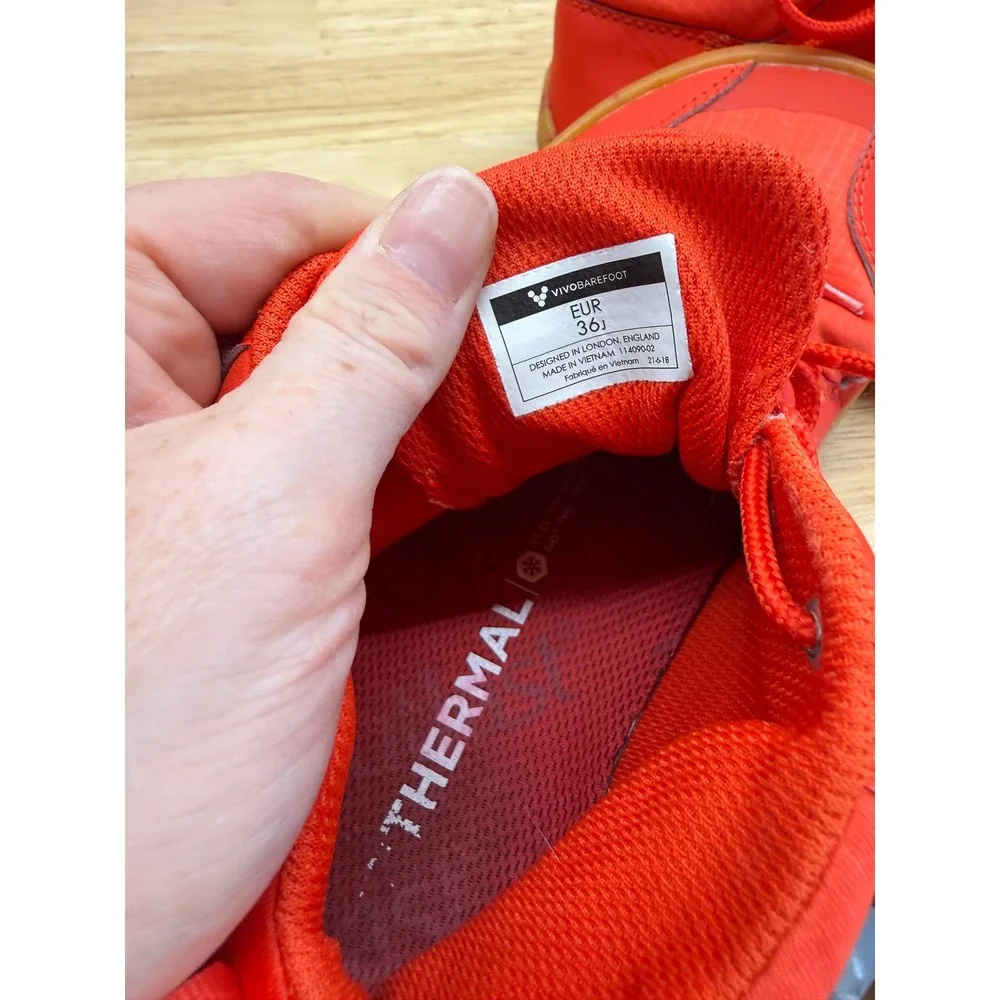 Vivobarefoot Primus Bootie II All Weather Red Barefoot Shoes US 3 EU 36J Kids